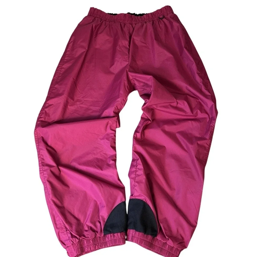 Columbia Ski Snow Pants Women XL Magenta‎ Pink Vintage Nylon Reinforced Cuffs